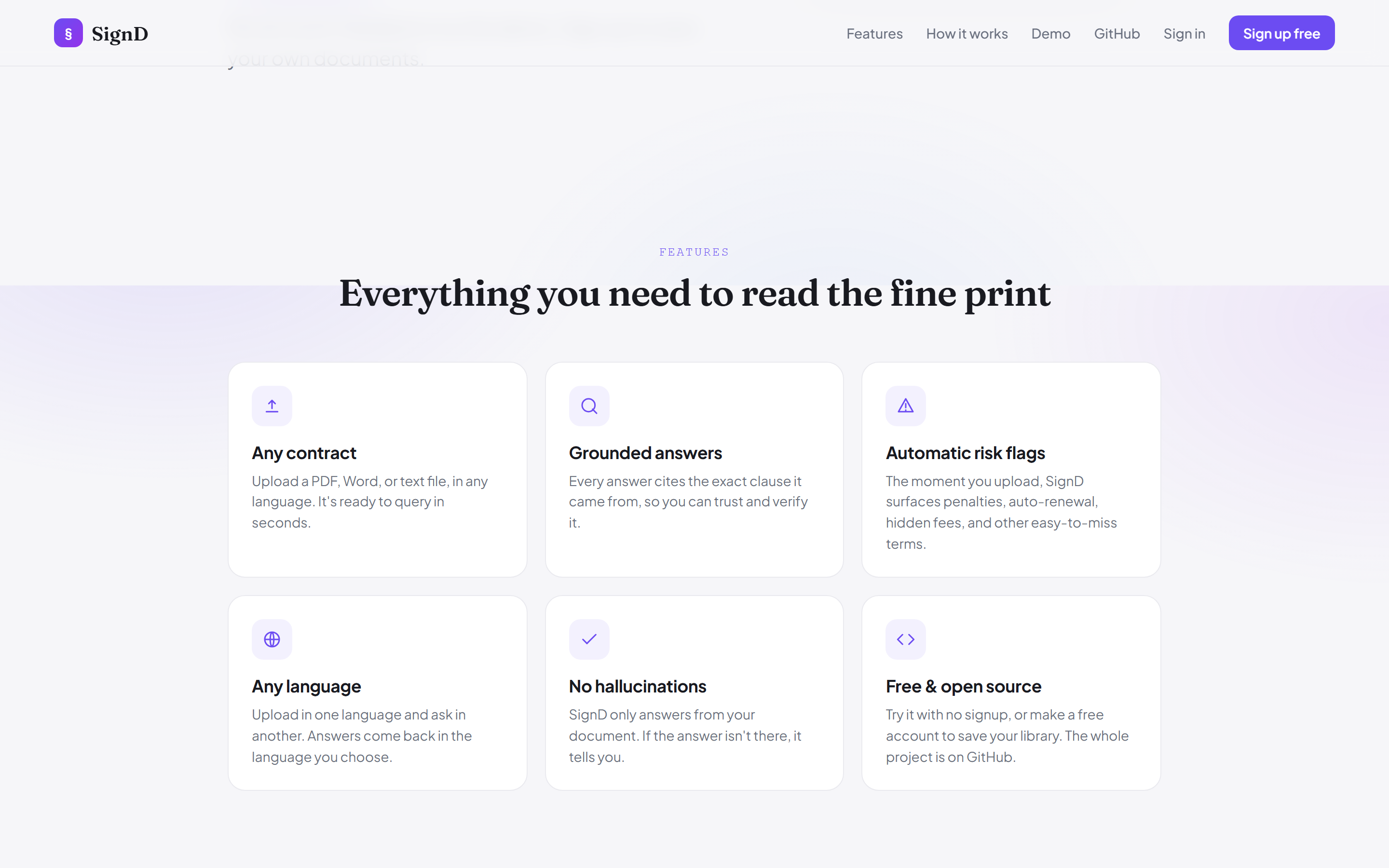 SignD feature overview